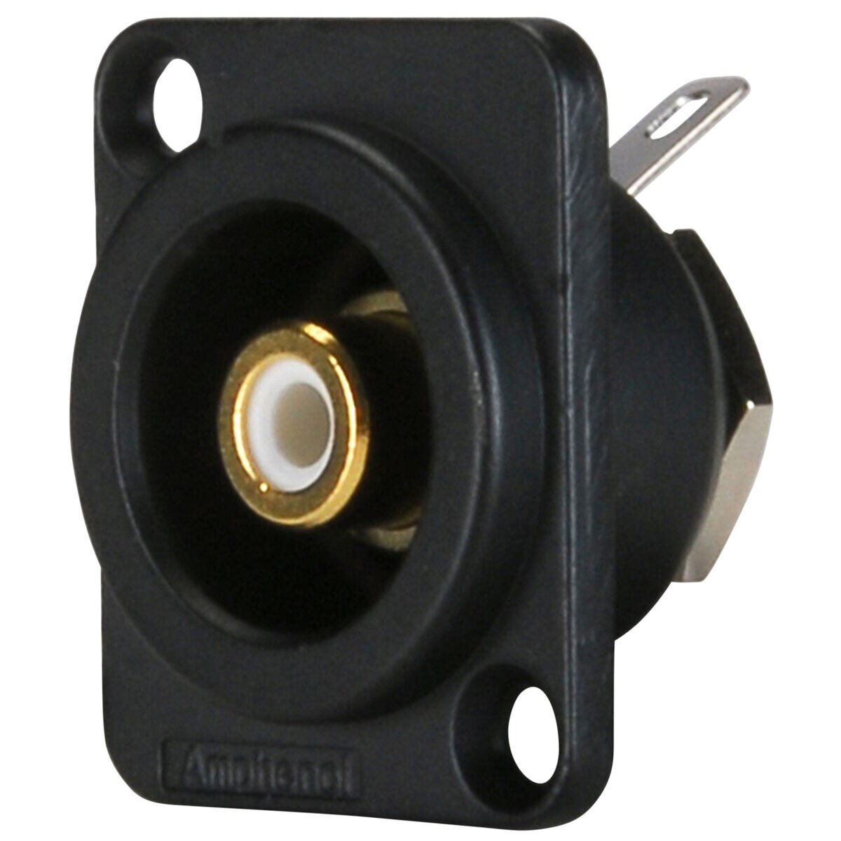 Amphenol ACJB-WHT "D" Flange Panel Mount RCA Jack White/Black